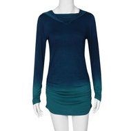 AIMTOPPY Fashion Women Hoodies Sweatshirts Long Sleeve Hooded Gradient Color Tops (XL, Blue) N2