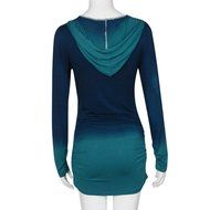 AIMTOPPY Fashion Women Hoodies Sweatshirts Long Sleeve Hooded Gradient Color Tops (XL, Blue) N4