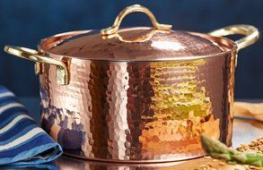 New DEMMEX 1.2MM Thick Hammered Copper Soup Pot Stew Pan Casserole, 3.4 Quart (3.4 Quart) N3