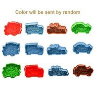 Ckeyin &reg; 4pcs Spring Plunger Pressing Car Shapes 3D Cookie Cutter Cutting Biscuit Pastry Cake Topper Decorating...