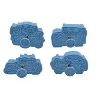 Ckeyin &reg; 4pcs Spring Plunger Pressing Car Shapes 3D Cookie Cutter Cutting Biscuit Pastry Cake Topper Decorating... N2