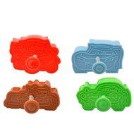 Ckeyin &reg; 4pcs Spring Plunger Pressing Car Shapes 3D Cookie Cutter Cutting Biscuit Pastry Cake Topper Decorating... N3