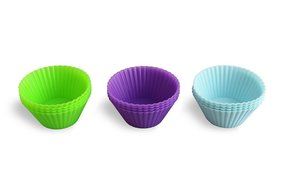 Houron Reusable Silicone Baking Cups Muffin Cupcake Liners DIY Molds (Small Assorted/12-Pack) N2