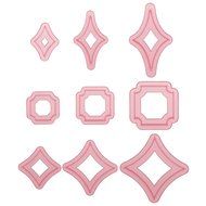 Sweet Elite Tools- Modern Square Element Cutter Set of 9 cutters for rolled fondant and gum paste- By Marina Sousa