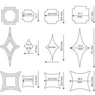 Sweet Elite Tools- Modern Square Element Cutter Set of 9 cutters for rolled fondant and gum paste- By Marina Sousa N2
