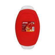 Pyrex Easy Grab 1.3 Qt Oval Dish with Red Plastic Cover