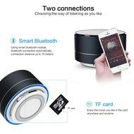 Apltch LED Aluminum Alloy Cylinder Clear Bass Wireless Mini Speakers Handsfree Music Subwoofer Stereo Speaker... N3