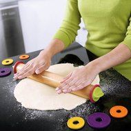 Aprince 16.9-Inch Adjustable Wood Rolling Pin - Use for Cookies, Pies, and Pastries - Multi Color N3