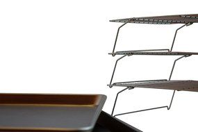 Baking Sheet Set - 2 Half Sheet Pans WITH 3-Tier Cooling Rack N2