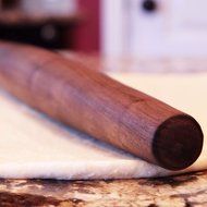 Black Walnut French Style Rolling Pin: Tapered Solid Wood Design. N2