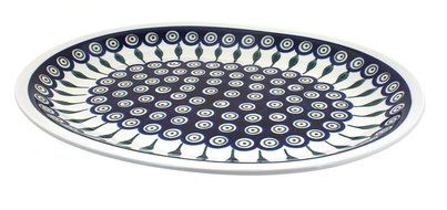Polish Pottery Peacock Large Serving Platter