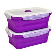 DII Silicone Collapsible, Airtight Food Storage Containers, Dishwasher &amp; Microwave Safe, BPA Free, Snap On Lid...