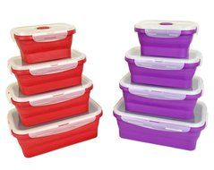 DII Silicone Collapsible, Airtight Food Storage Containers, Dishwasher &amp; Microwave Safe, BPA Free, Snap On Lid... N13