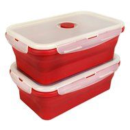 DII Silicone Collapsible, Airtight Food Storage Containers, Dishwasher &amp; Microwave Safe, BPA Free, Snap On Lid... N16