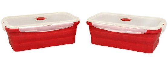 DII Silicone Collapsible, Airtight Food Storage Containers, Dishwasher &amp; Microwave Safe, BPA Free, Snap On Lid... N17