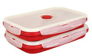 DII Silicone Collapsible, Airtight Food Storage Containers, Dishwasher &amp; Microwave Safe, BPA Free, Snap On Lid... N18