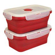 DII Silicone Collapsible, Airtight Food Storage Containers, Dishwasher &amp; Microwave Safe, BPA Free, Snap On Lid... N19