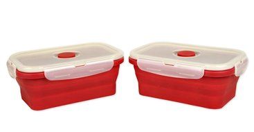 DII Silicone Collapsible, Airtight Food Storage Containers, Dishwasher &amp; Microwave Safe, BPA Free, Snap On Lid... N20