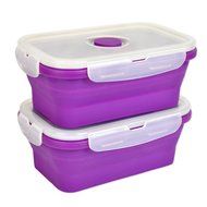 DII Silicone Collapsible, Airtight Food Storage Containers, Dishwasher &amp; Microwave Safe, BPA Free, Snap On Lid... N22