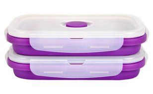 DII Silicone Collapsible, Airtight Food Storage Containers, Dishwasher &amp; Microwave Safe, BPA Free, Snap On Lid... N23