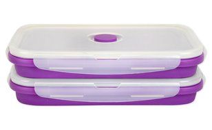 DII Silicone Collapsible, Airtight Food Storage Containers, Dishwasher &amp; Microwave Safe, BPA Free, Snap On Lid... N25