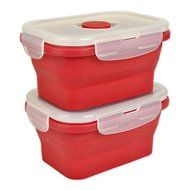 DII Silicone Collapsible, Airtight Food Storage Containers, Dishwasher &amp; Microwave Safe, BPA Free, Snap On Lid... N26