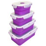 DII Silicone Collapsible, Airtight Food Storage Containers, Dishwasher &amp; Microwave Safe, BPA Free, Snap On Lid... N31