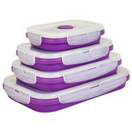 DII Silicone Collapsible, Airtight Food Storage Containers, Dishwasher &amp; Microwave Safe, BPA Free, Snap On Lid... N32