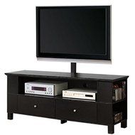 Walker Edison 58&quot; Black Wood Storage TV Cabinet with Mount