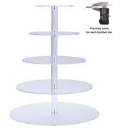 BonNoces Premium 5-Tier Acrylic Round Dessert Stand/Cupcake Stand Tower/Pastry Serving Platter/Tiered Food Display... N3