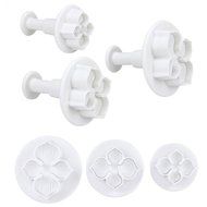 Rokou DIY 3pcs Hydrangea Fondant Cake Decorating Sugar Craft Plunger Cutter Flower Mold Baking Tools