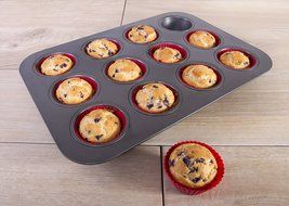 Silicone Baking Cup Liners - 12 Reuseable Non-Stick Baking Cups - Contains NO BPA N3
