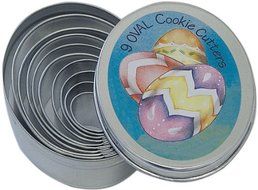 Oval Egg Tin Cookie Cutter 9 Pc Set L1942
