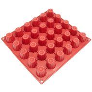 Freshware SM-107RD 15-Cavity Small Silicone Mold for Caneles and Bordelais Fluted Cakes N4