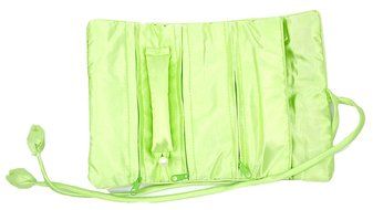 iSuperb&reg; Travel Jewelry Roll Silk Embroidery Brocade Elegant and Bold Travel Jewelry Case (Blue with Gold Leaves) N6