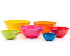 Francois et Mimi 6 Piece Colorful 100% Melamine Mixing Bowls, Mixing Bowl Set (Classsic)