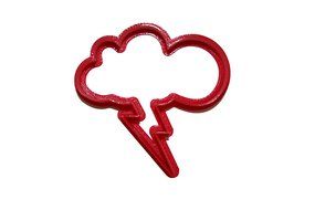 Cloud with Lightning Bolt Cookie Cutter N2