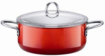 Silit Passion 4-1/2-Quart Low Casserole with Lid, Energy Red