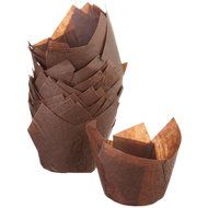 Tulip Baking Cups | Cupcake or Muffin Liners (Cacao Brown) 100 Count N3