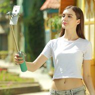 WOOCON Bluetooth Speaker With Selfie Stick And Self Timer Portable Outdoor N4