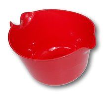Lightweight Plastic Pourable Mixing Bowls - Set of 2 - Red and White N2