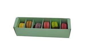 Bestblue 12 Sets of Boxes for 6 Macarons chocolate biscuit cake box Macarons boxes of 6 tablets