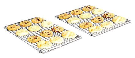 DecoBros 2 Pack 10x16 inches Cooling Rack Wire Steel Pan Grade, Chrome N2