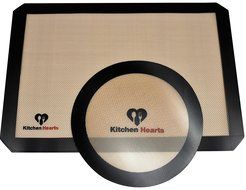 Nonstick Silicone Baking Mat Set [2-pack] Half-sheet Baking Pan Size &amp; Pizza Mat - No Messy Oils - Bake Cookies...