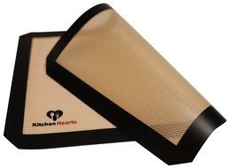 Nonstick Silicone Baking Mat Set [2-pack] Half-sheet Baking Pan Size &amp; Pizza Mat - No Messy Oils - Bake Cookies... N3