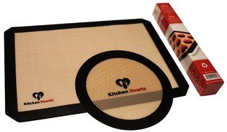 Nonstick Silicone Baking Mat Set [2-pack] Half-sheet Baking Pan Size &amp; Pizza Mat - No Messy Oils - Bake Cookies... N5