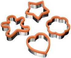 Uniware Large 3 Inches Stainless Steel Cookie Cutter Set of 4 (Heart Cookie Cutter, Star Cookie Cutter and Flower... N13