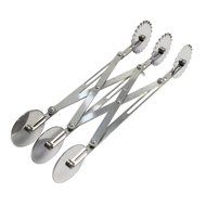 CurtzyTM Expandable Double Wheeled Pasta Dough Baking Cutter- 6 Wheels- Stainless Steel