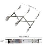 CurtzyTM Expandable Double Wheeled Pasta Dough Baking Cutter- 6 Wheels- Stainless Steel N4