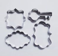 Wocuz Fancy Plaque Key Cookie Cutter Stainless Steel Fondant Cutter for Wedding Party Set of 4 N2